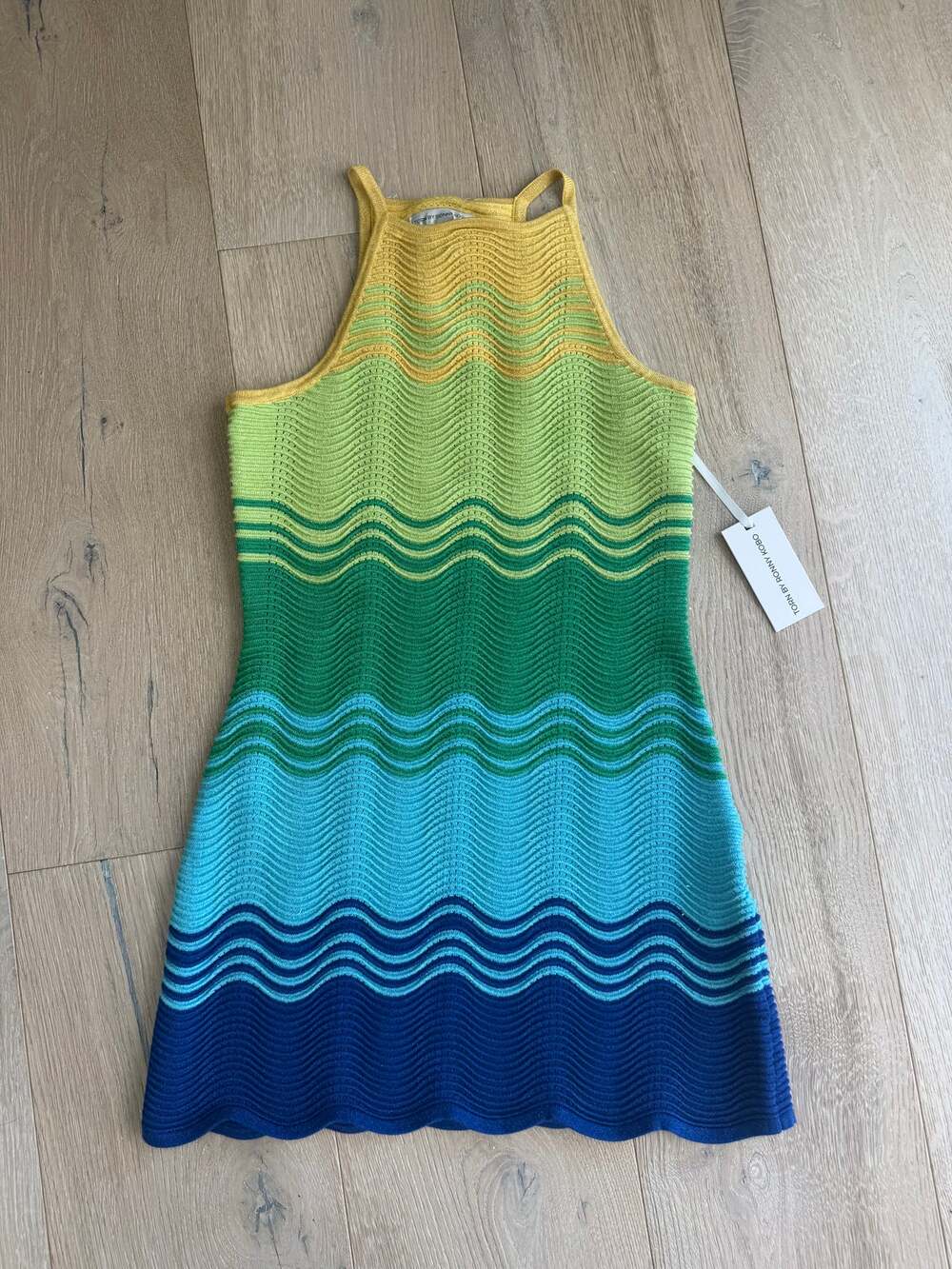 NWT Multicolor Rainbow Torn by Ronny Kobo Hope Dress Sz M